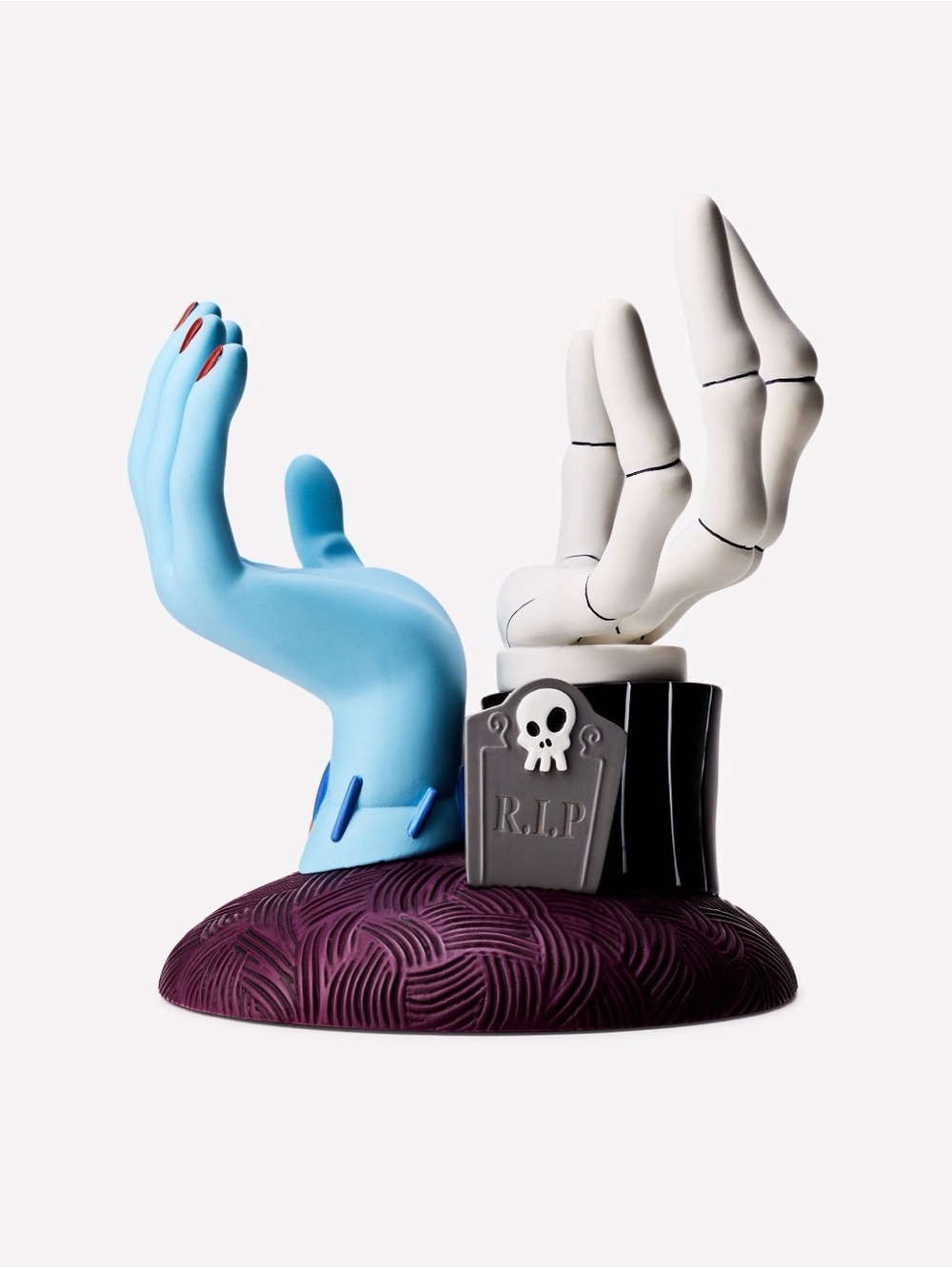 Nightmare Before Christmas Jack Skellington & Sally Hands Pedestal Candle Colder